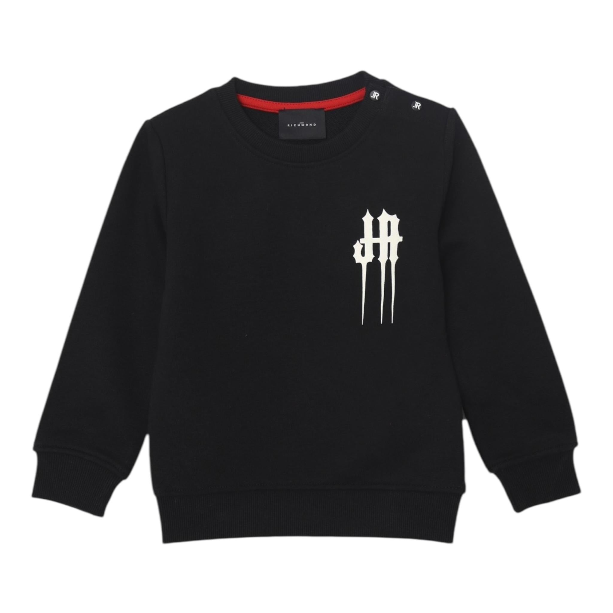 John Richmond Felpa Tinta Unita con Stampa per Neonato RIA24072FE NERO JOHN RICHMOND 