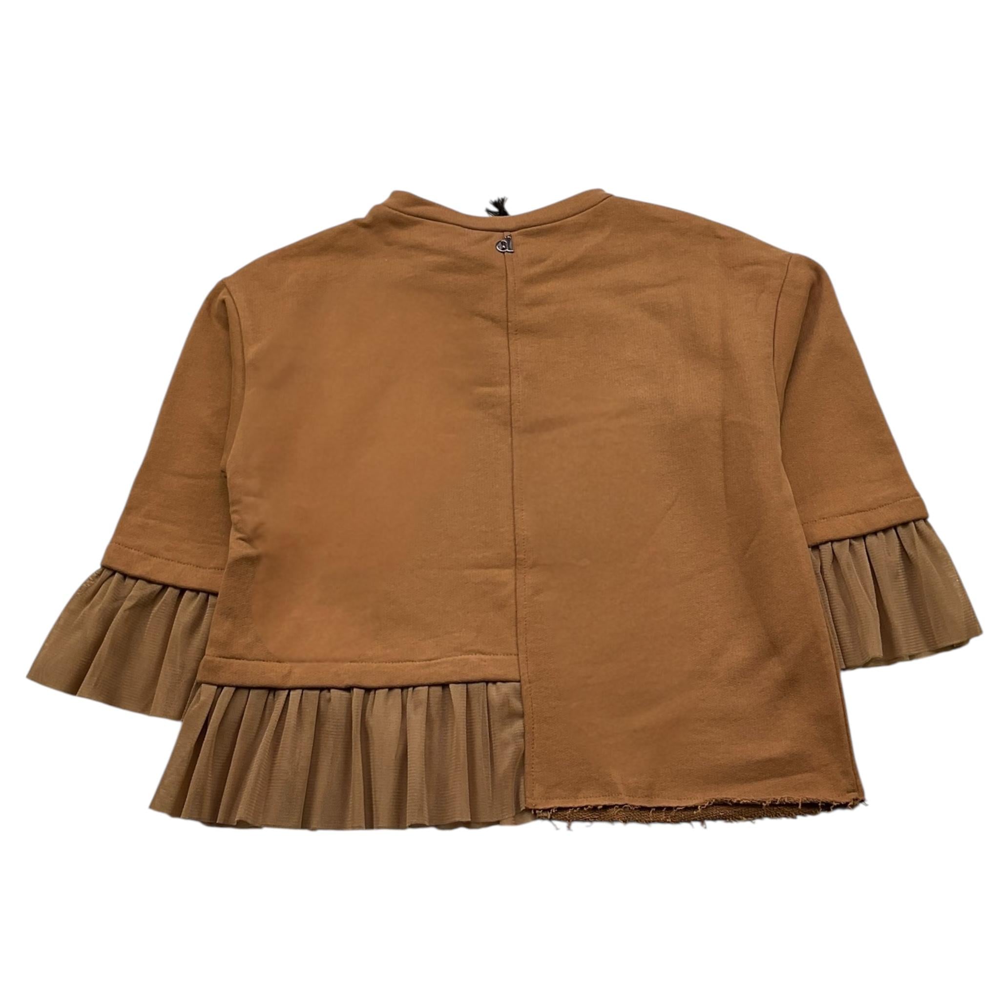 DIXIE felpa chiusa girocollo tinta unita con spille Marrone per Bambina LB17040G67X MARRONE DIXIE 