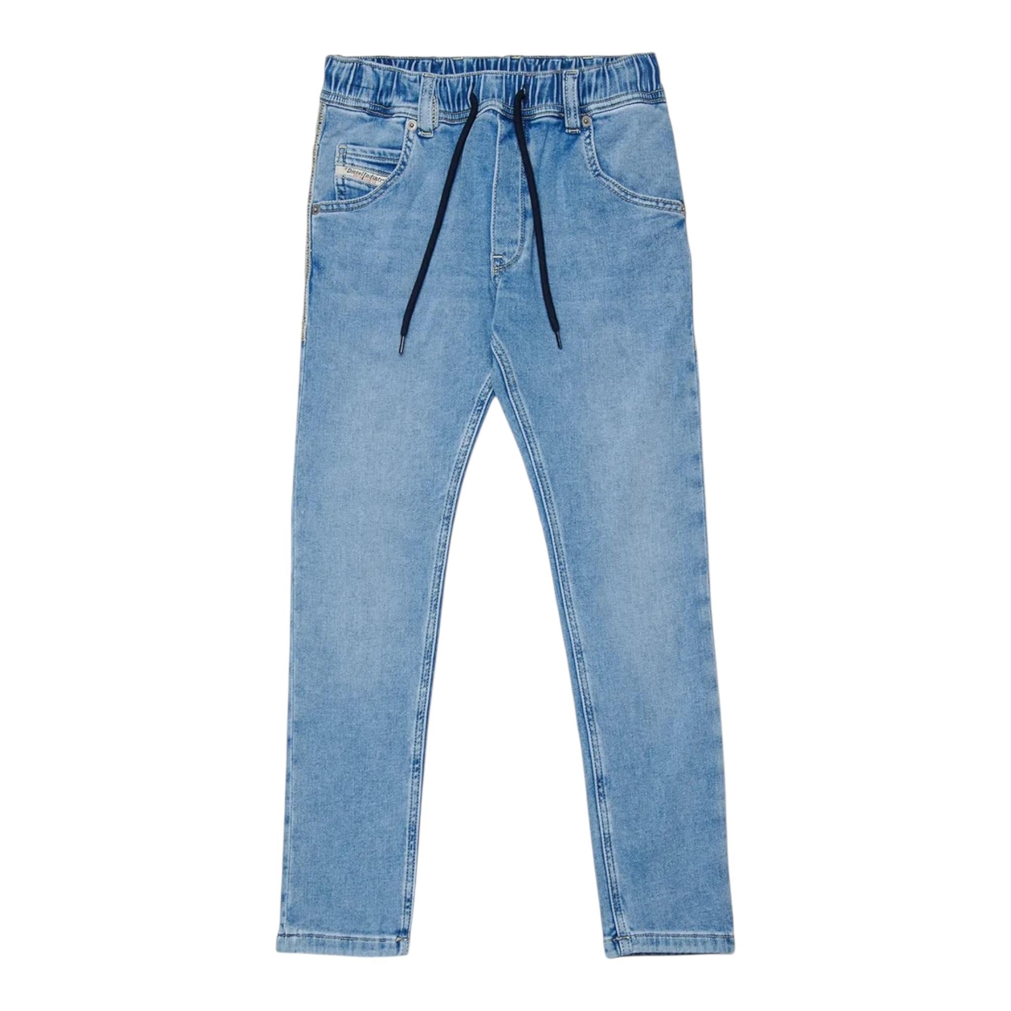 Diesel Jeans Tinta Unita con Elastico In Vita per Bambino 00J3AJ AZZURRO DIESEL 
