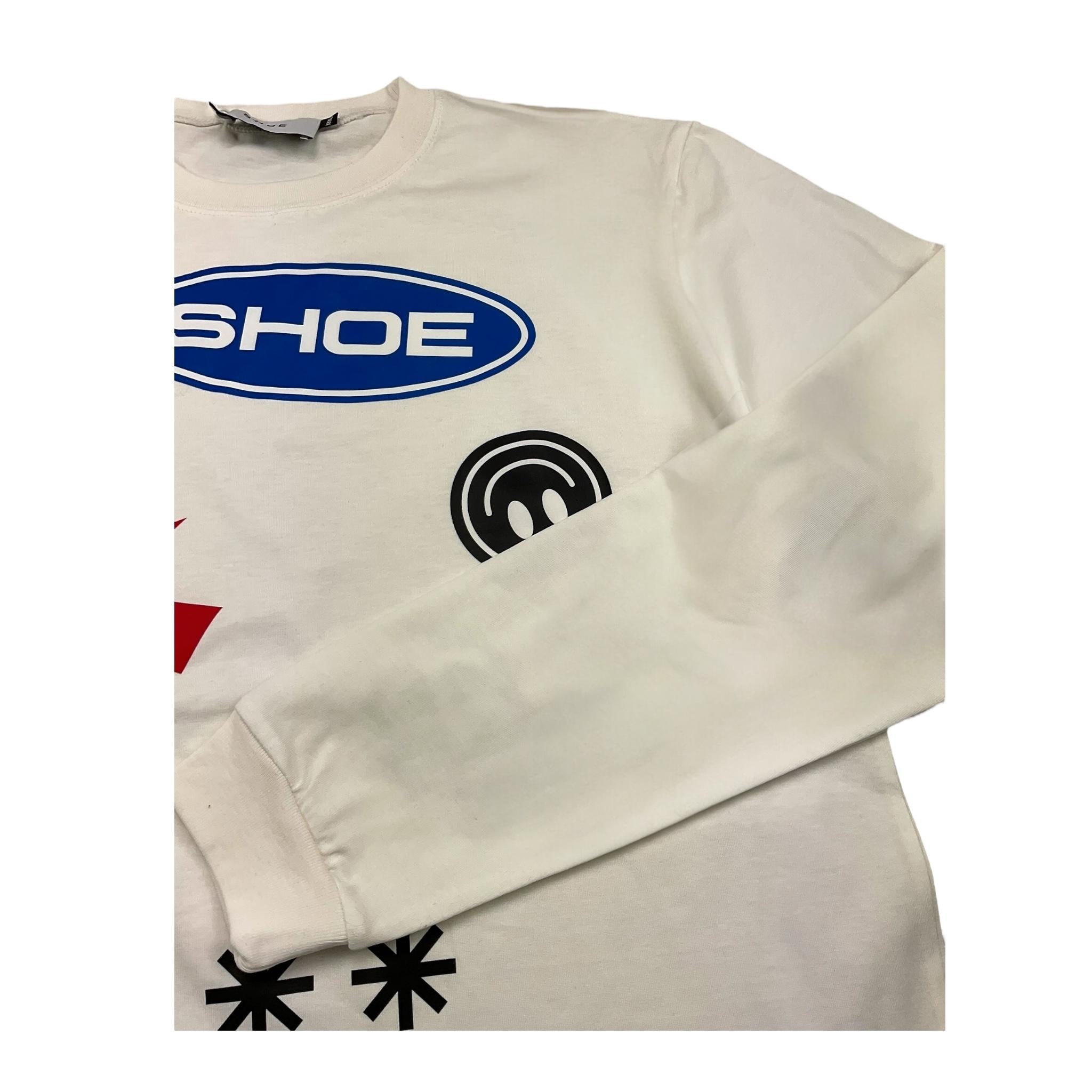 SHOE shirt girocollo tinta unita con maniche in contrasto Panna per Bambino TONY2628 PANNA SHOE 