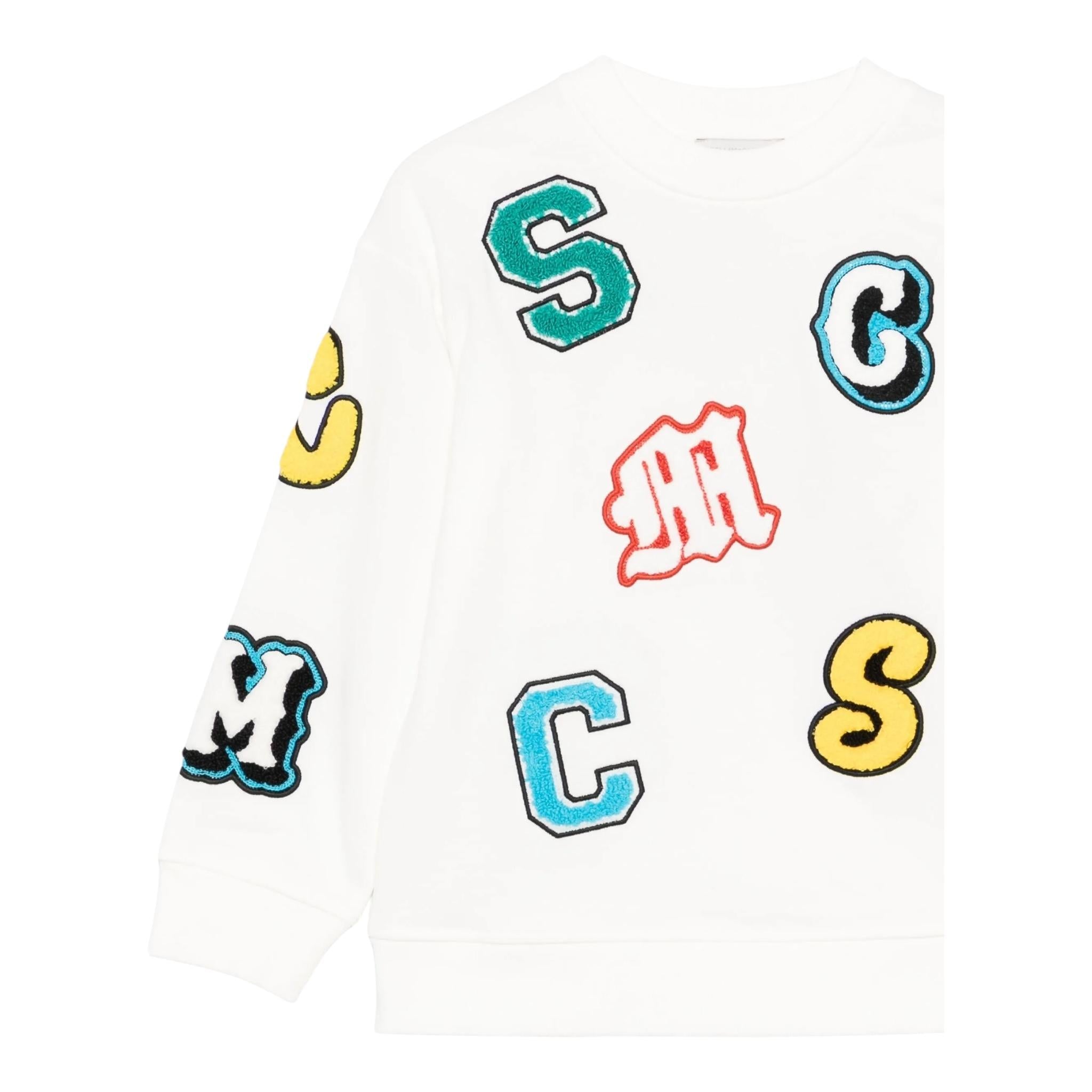 Stella Mccartney Felpa Girocollo Tinta Unita con Stampa per Bambino TW4R10 BIANCO STELLA McCARTNEY 