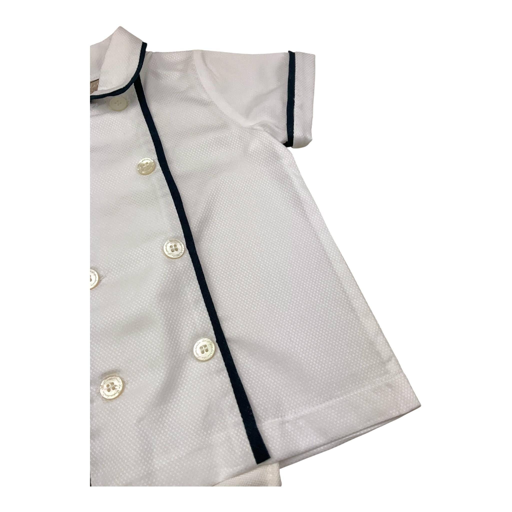 La Stupenderia Completo 2 Pezzi Camicia-Bermuda Bicolore per Neonato CCCT71 BIANCO/BLU LA STUPENDERIA 