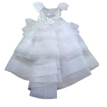 Modi Collezione Abito Cerimonia Tinta Unita per Bambina J4013P BIANCO MODI COLLEZIONE 