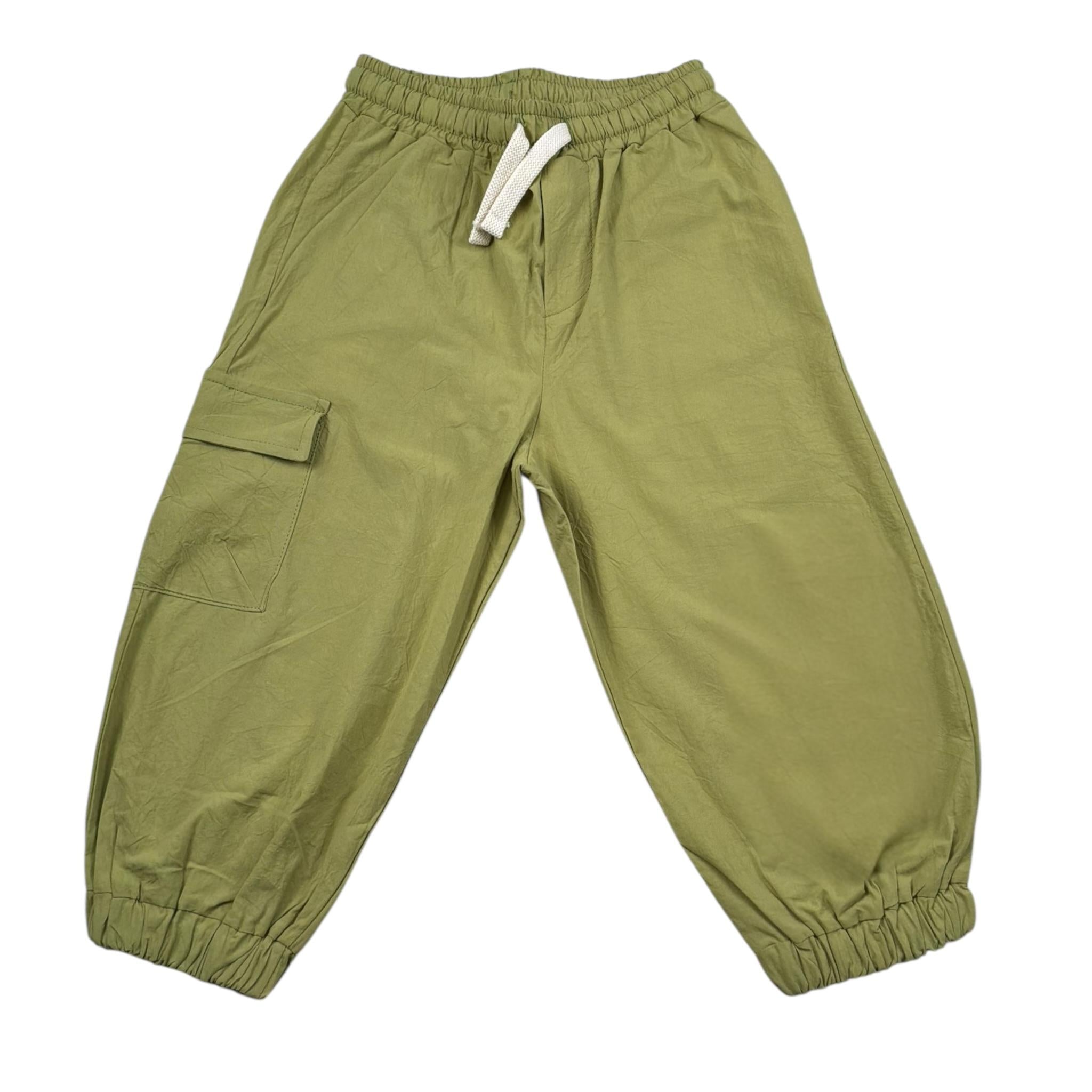 M+E' Pantalone Tinta Unita con Elastico In Vita per Bambino UEM0519 VERDE M+E' 