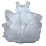 Bella Brilli Abito Cerimonia Tinta Unita con Tulle per Bambina 222 BIANCO BELLA BRILLI 