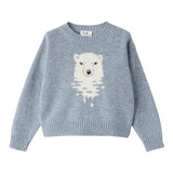 IL GUFO maglia girocollo tinta unita con ricamo orso Azzurro per Bambino A24MA457EM220J AZZURRO IL GUFO 