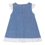 Elisabetta Franchi Abito In Denim Giromanica Tinta Unita per Bambina EGAB192X AZZURRO ELISABETTA FRANCHI 