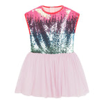 BillIEBLUSH abito multicolor giromanica con pailletts Rosa per Bambina U20650 ROSA BillIEBLUSH 