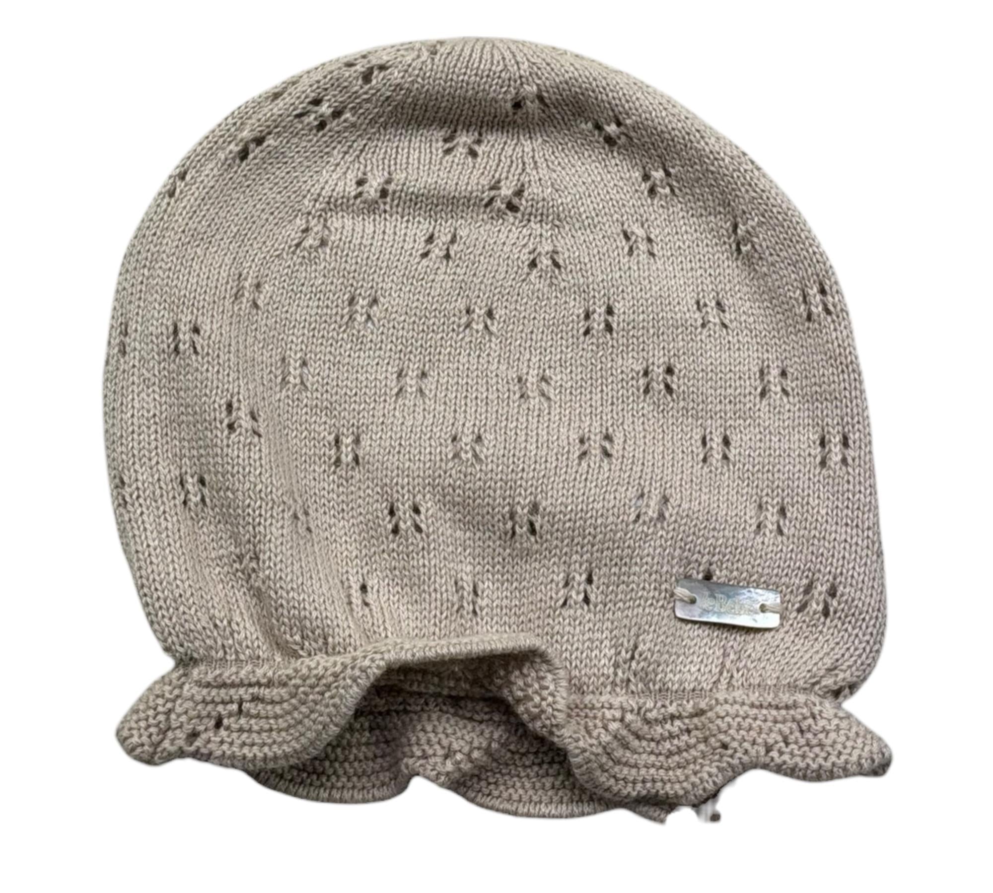 Le Bebe Cappello Tinta Unita con Trafori per Neonata LBG6272 BEIGE LE BEBE 