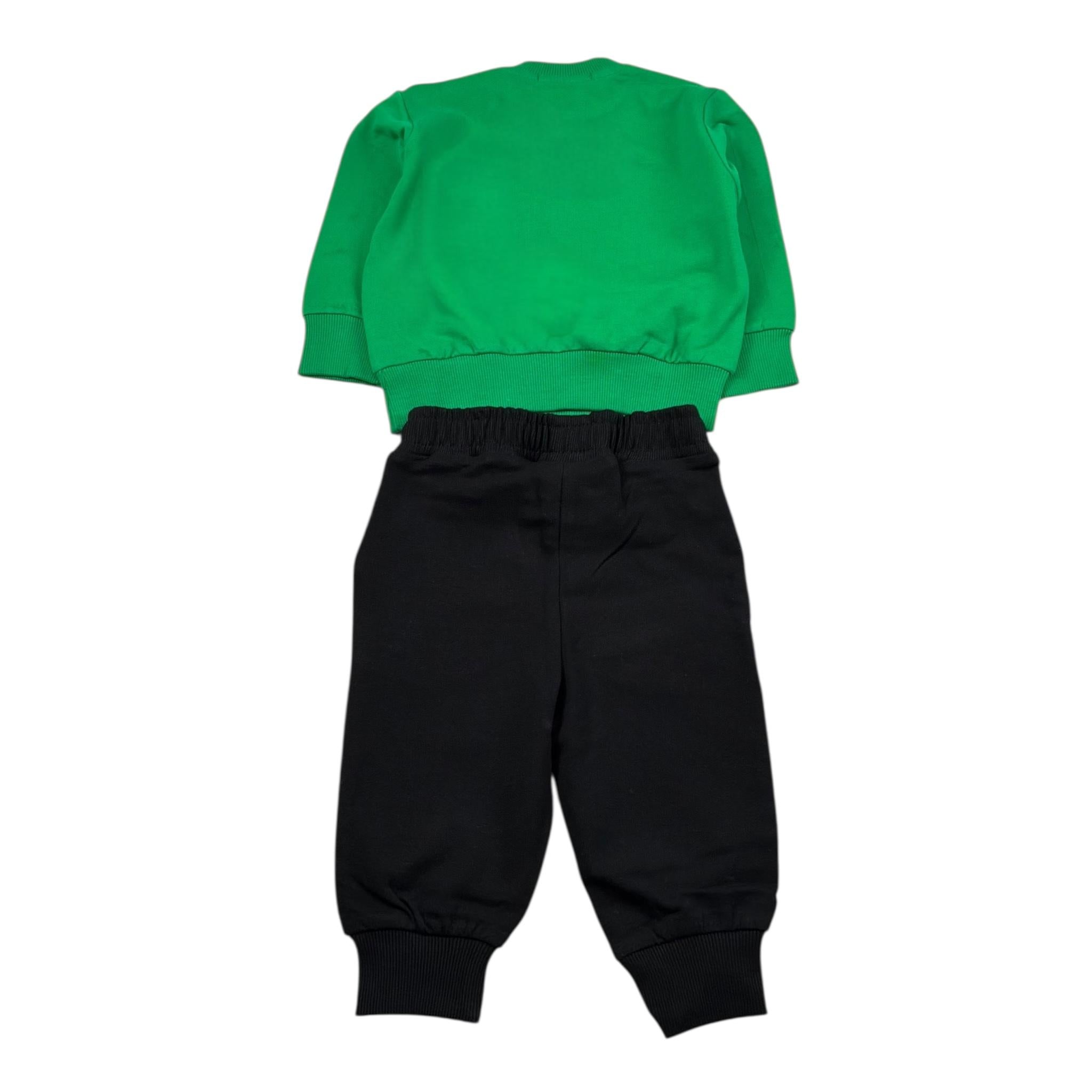 Cesare Paciotti Completo 2 Pezzi Bicolore Felpa-Pantalone per Neonato COMP5111B NERO/VERDE CESARE PACIOTTI 