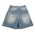 Etro Short Tinta Unita In Denim per Bambina GW6A49X AZZURRO ETRO 