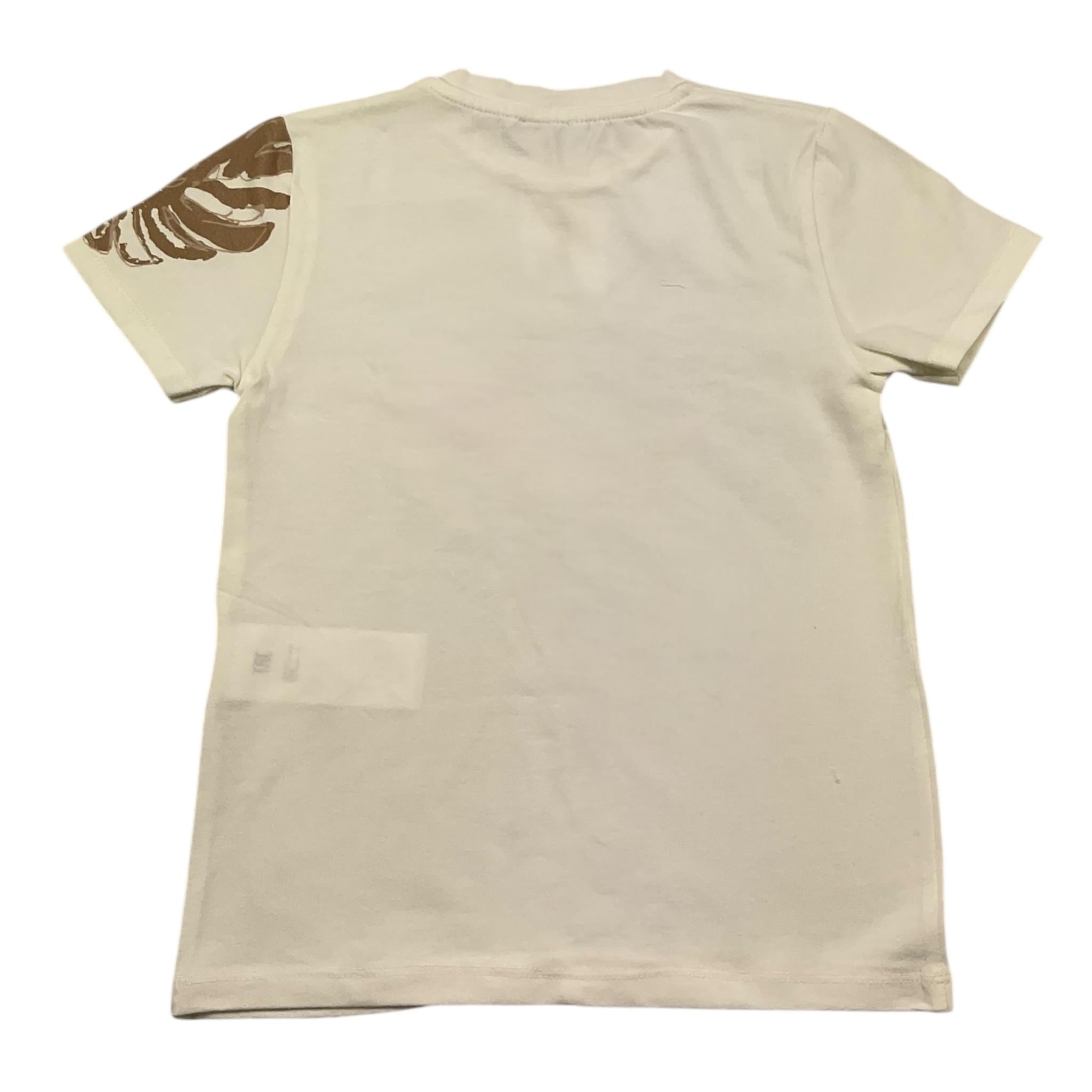 M+E' T-Shirt Girocollo Tinta Unita con Stampe per Bambino UEM0484J PANNA M+E' 