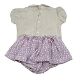 La Stupenderia Completo 2 Pezzi Body-Salopette Bicolore per Neonata TBCT5888 BEIGE LA STUPENDERIA 