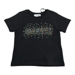Gaelle T-Shirt Girocollo Tinta Unita con Logo Brillantinato per Bambina 2746M00329X NERO GAELLE 