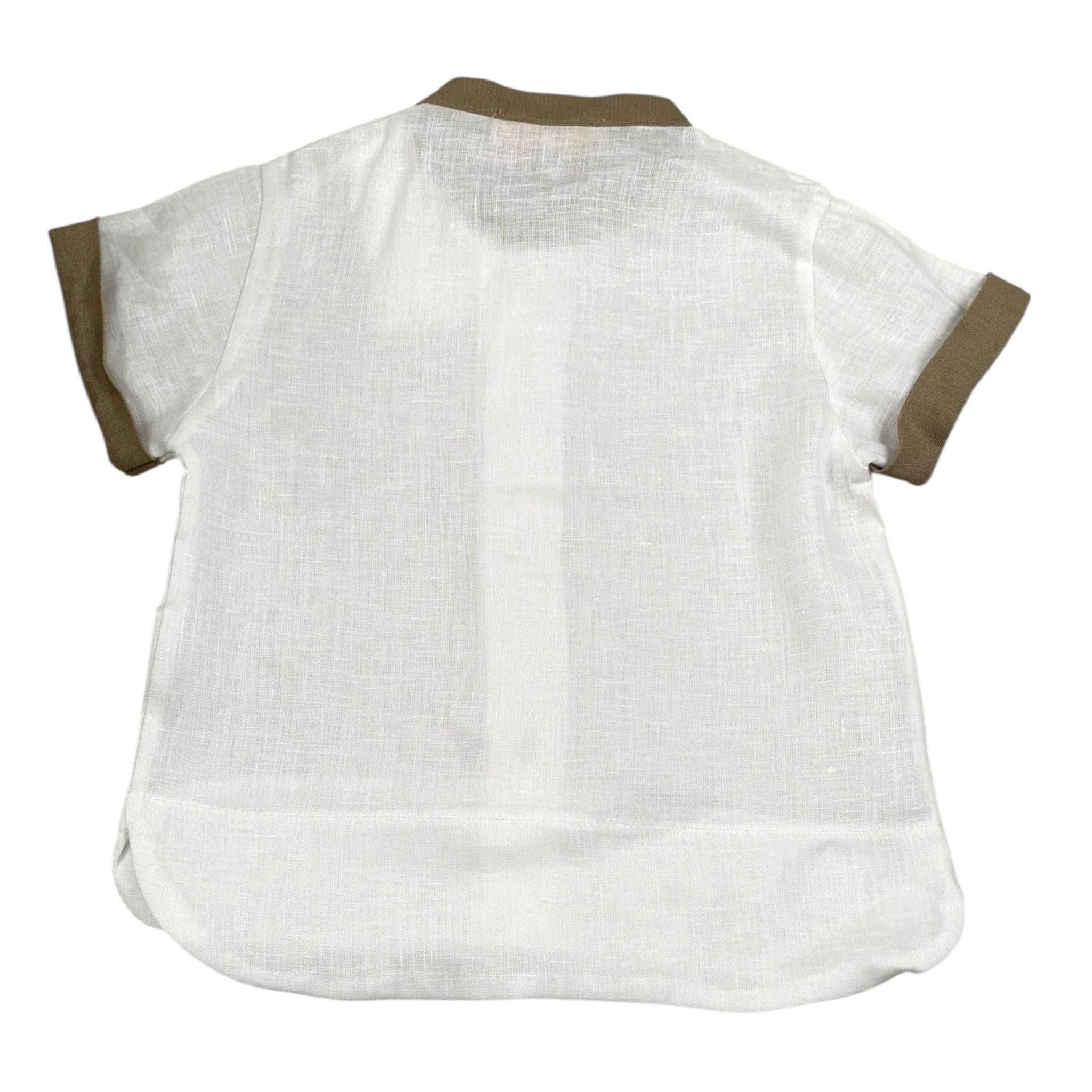 Bear Completo 2 Pezzi Camicia-Salopette Bicolore per Neonato 03 BIANCO/BEIGE BEAR 