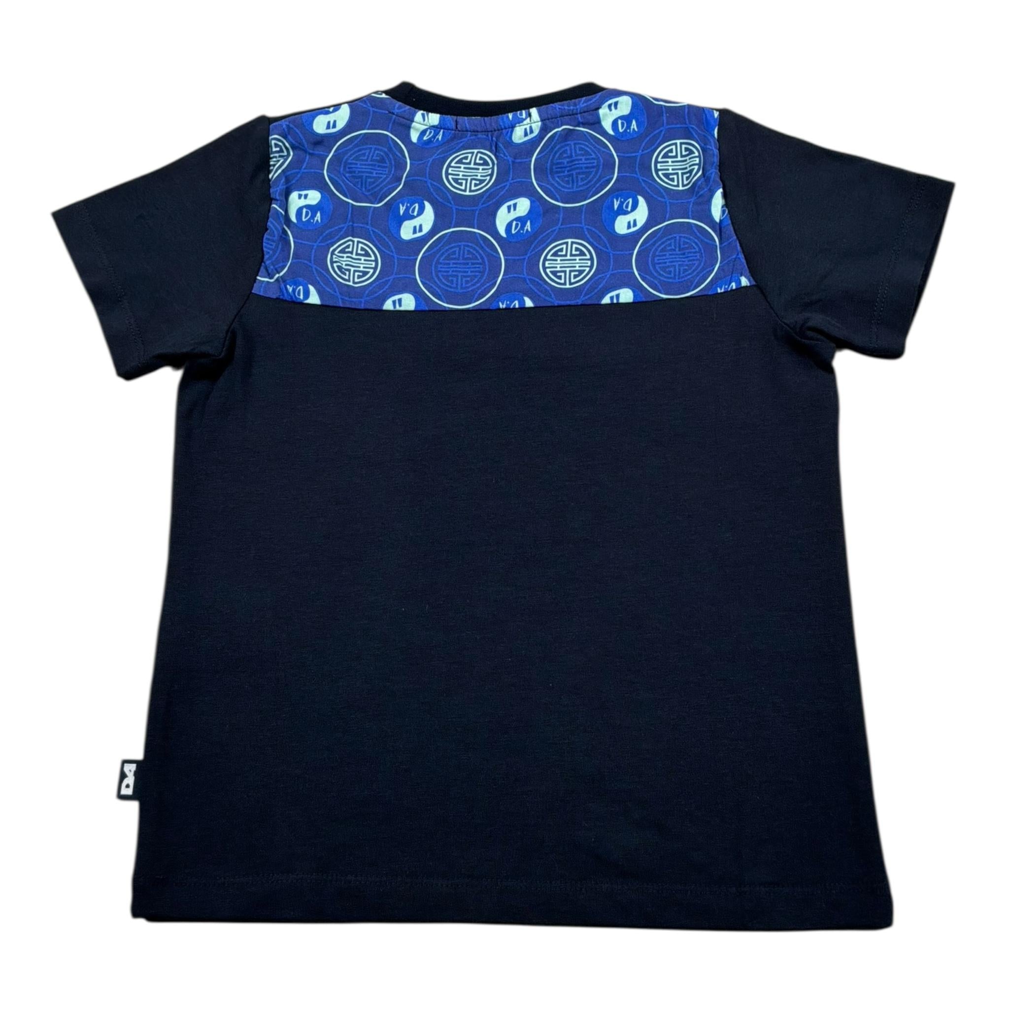 Daniele Alessandrini T-Shirt Girocollo Tinta Unita con Logo per Bambino 1296M00036J BLU DANIELE ALESSANDRINI 