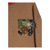 PALM ANGELS maglia girocollo tinta unita con ricami e taschino Cammello per Bambino PBHE001F23 CAMMELLO PALM ANGELS 