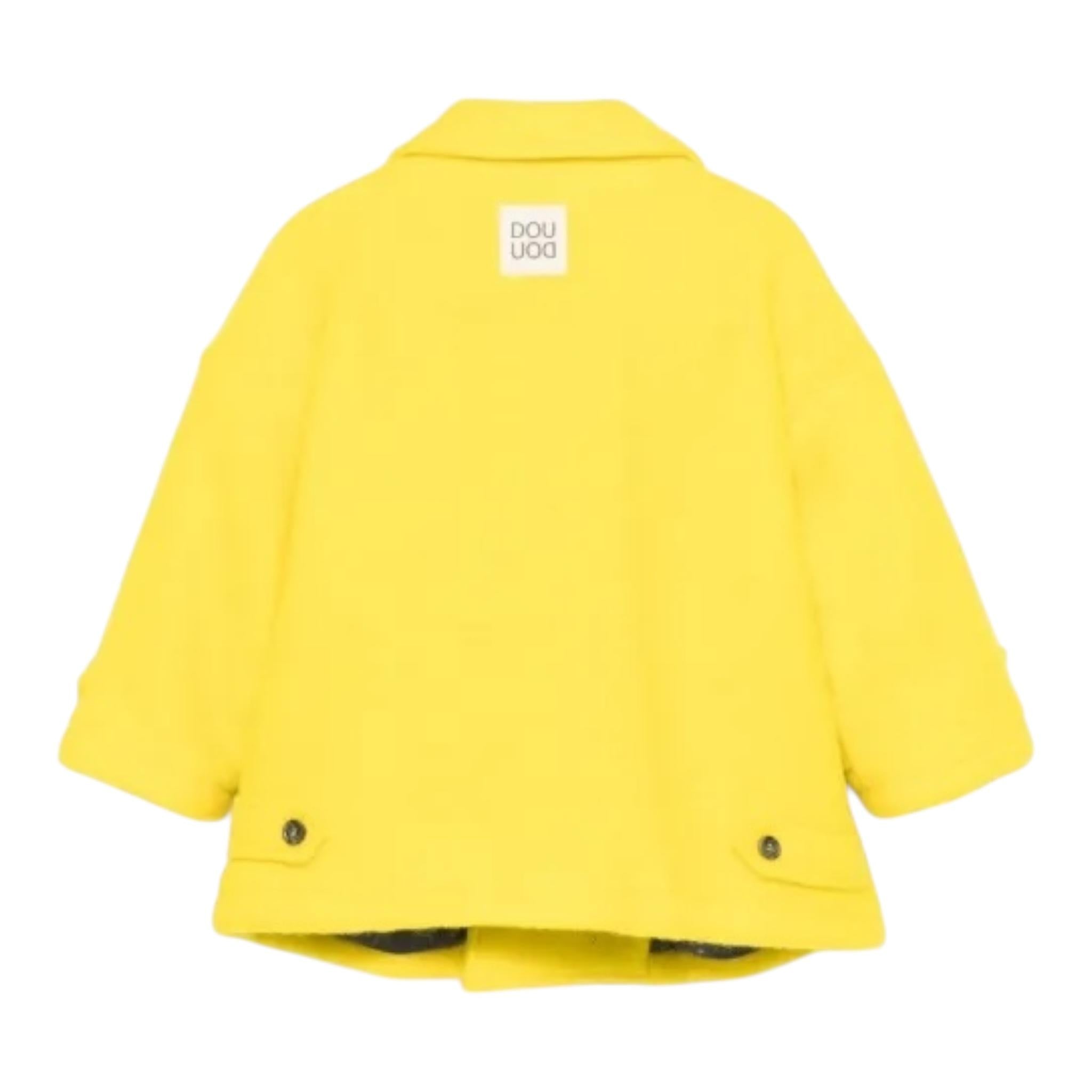 DOU DOU cappotto tinta unita con bottoni Giallo per Bambina DV2Q20 GIALLO DOU DOU 