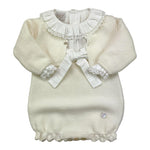 PAZ RODRIGUEZ completo pagliaccetto-coprispalle tinta unita Panna per Neonata 005111072 PANNA PAZ RODRIGUEZ 