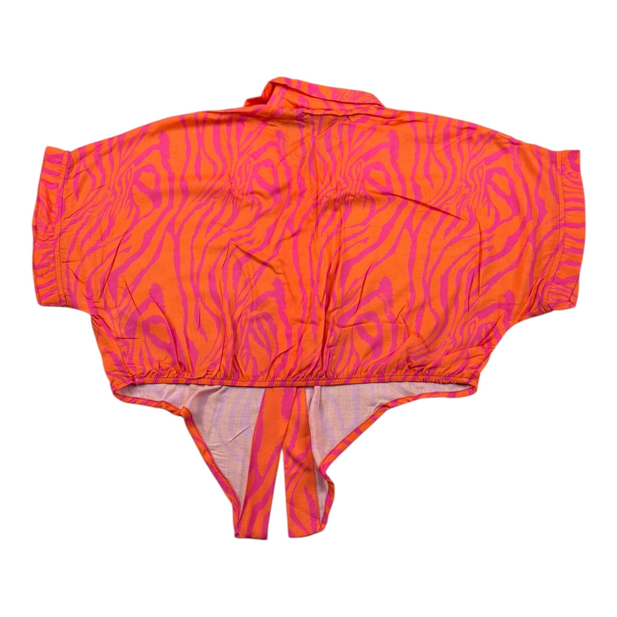 4Giveness Camicia Tinta Unita con Fantasia per Bambina FGCG3881 ARANCIONE 4GIVENESS 