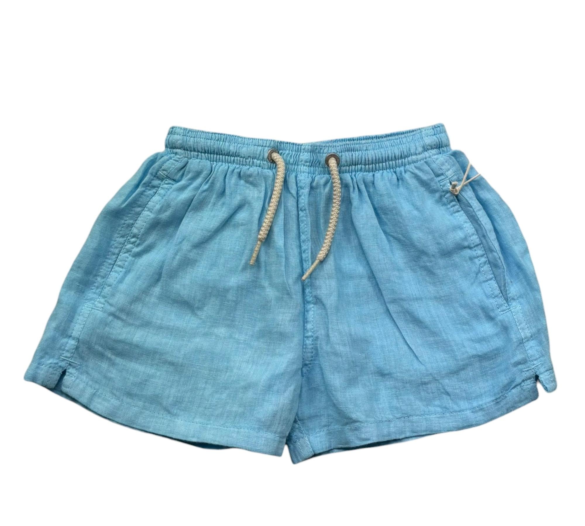 Saint Barth costume Tinta Unita con Elastico In Vita per Bambino JEAN AZZURRO SAINT BARTH 