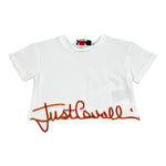 Just Cavalli T-Shirt Modello Crop Tinta Unita con Stampa per Bambina JGP26084TS BIANCO JUST CAVALLI 
