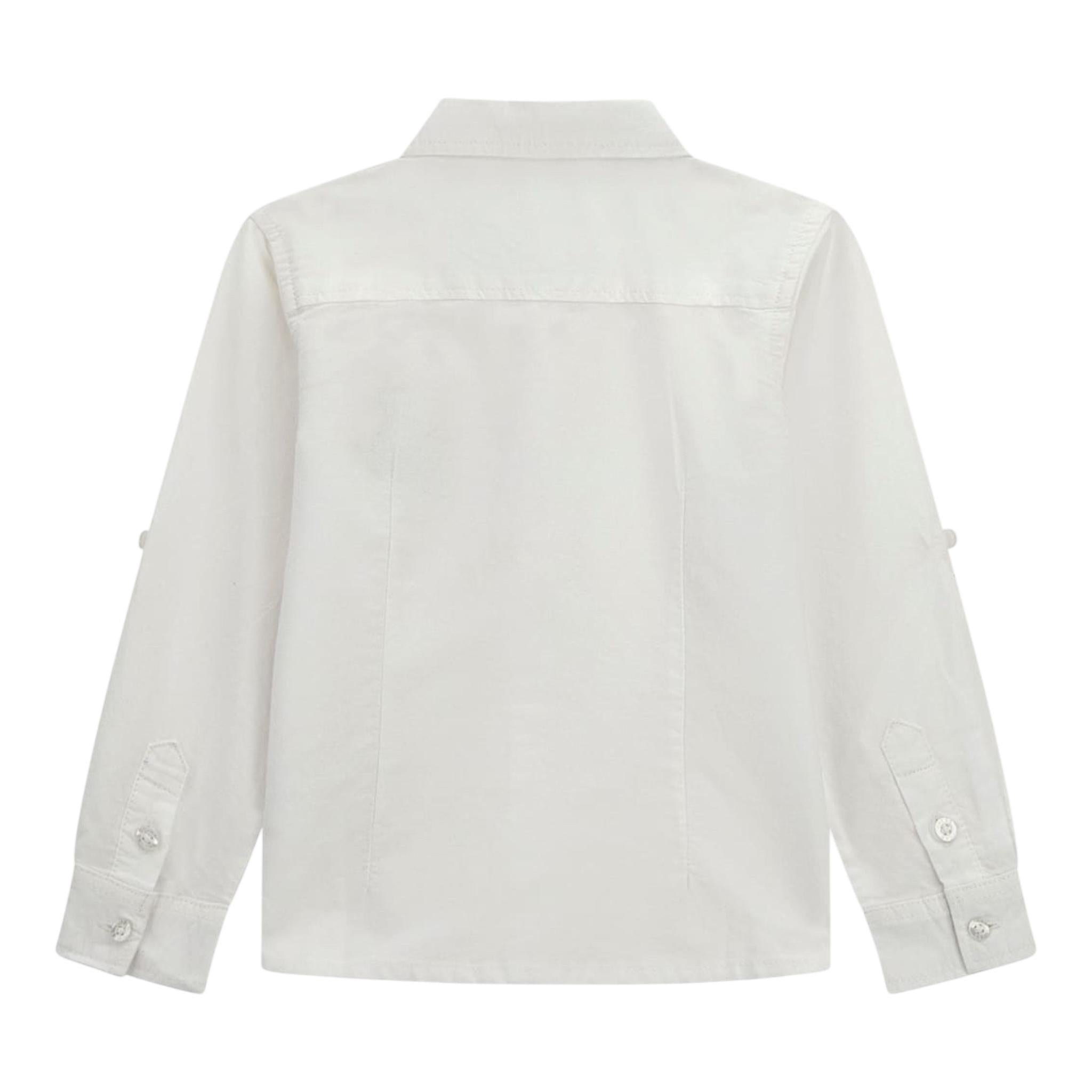 Guess Camicia Tinta Unita con Logo per Neonato N4BH08W9CL0 BIANCO GUESS 