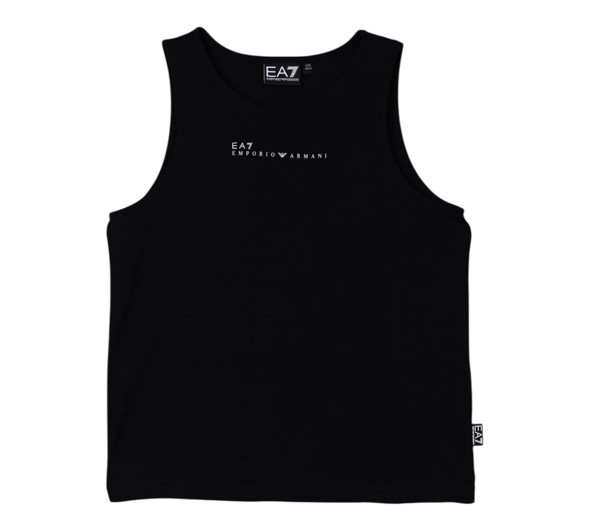 Emporio Armani Canotta Tinta Unita con Logo per Bambina 7G000035 NERO EMPORIO ARMANI 