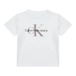 Calvin Klein T-Shirt Tinta Unita con Logo per Neonato IN0IN00011 BIANCO CALVIN KLEIN 