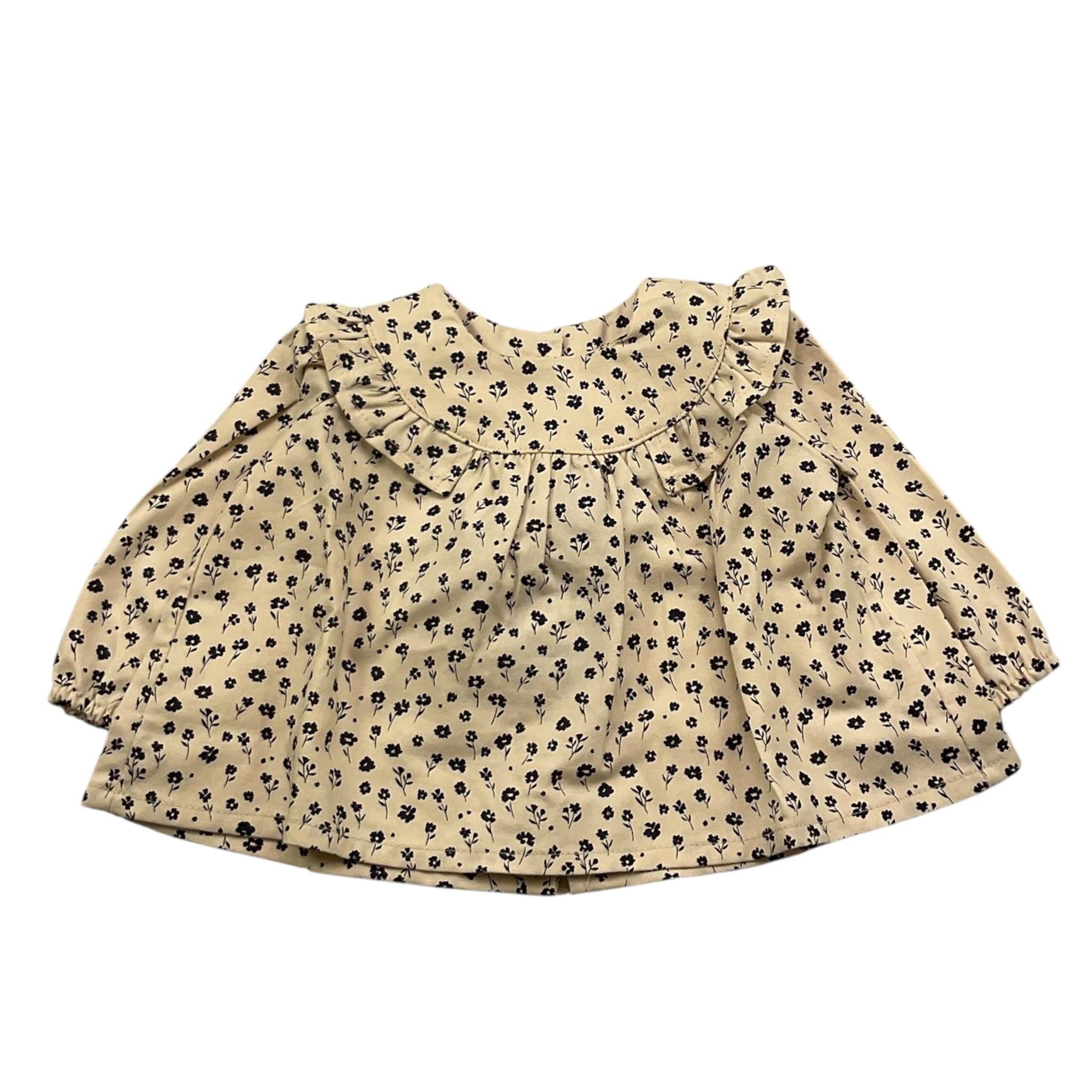 AVENTIQUATTRORE camicia manica lunga tinta unita fantasia floreale Panna per Neonata A2401451 PANNA AVENTIQUATTRORE 