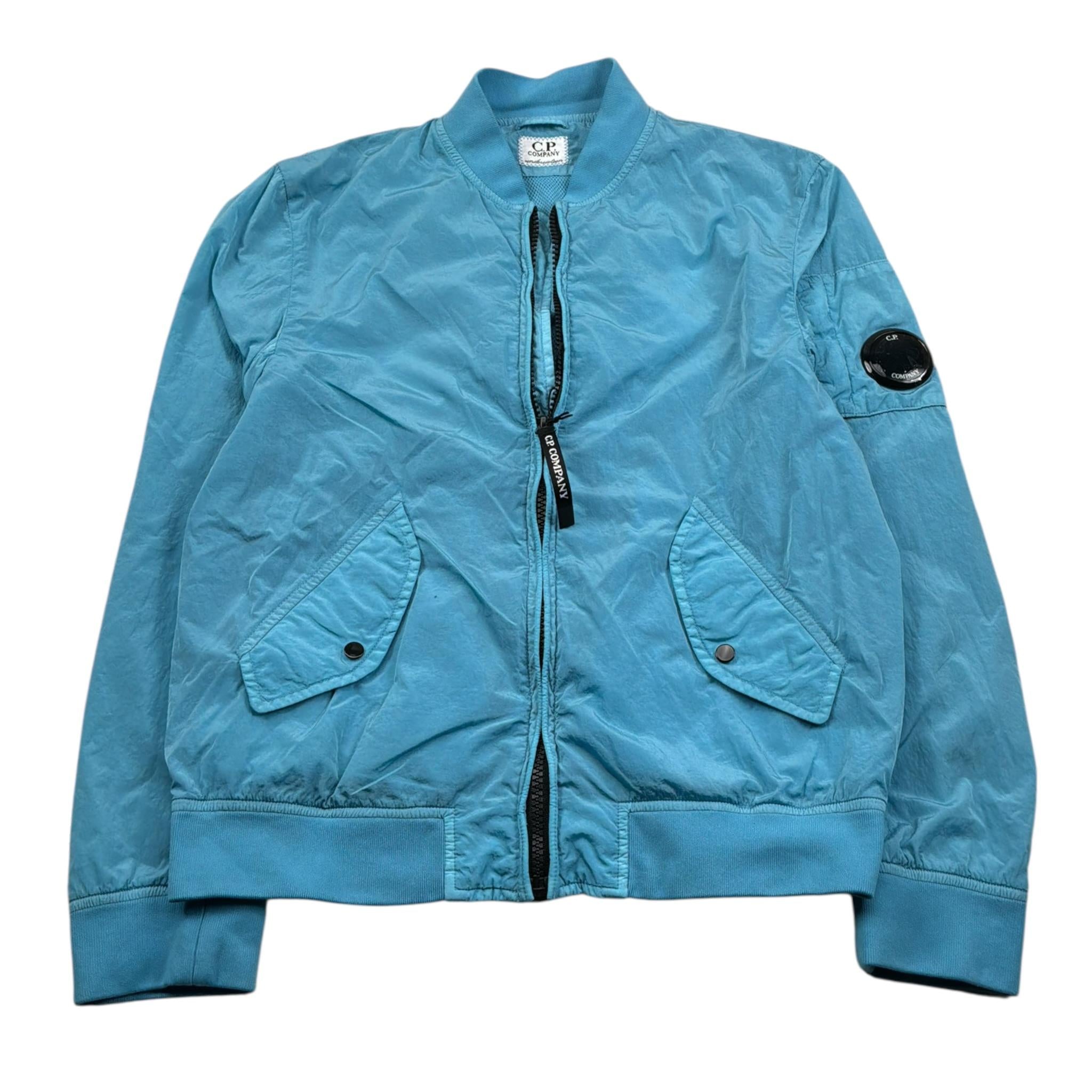 C.P. Company Giubbino tinta unita con Zip Azzurro per Bambino CUS007 AZZURRO C.P. COMPANY 