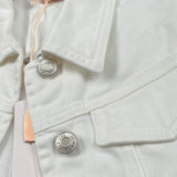 Please Giubbino In Denim Tinta Unita per Bambina JB18132G73X BIANCO PLEASE 