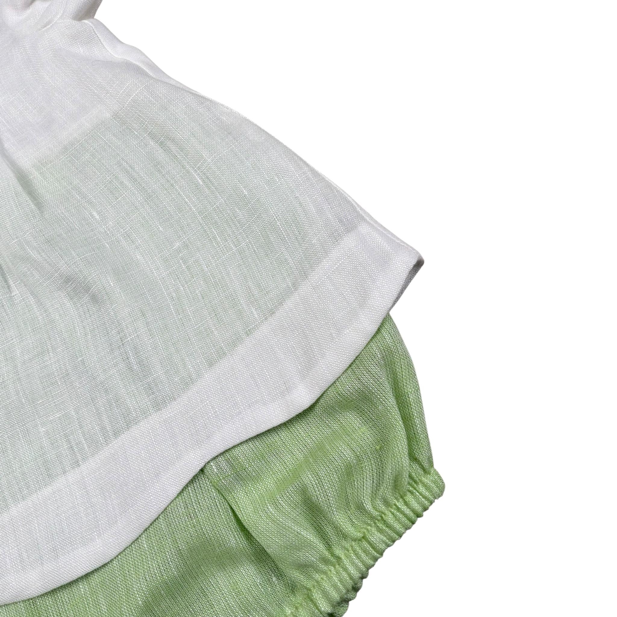 Bimbalo' Pagliaccetto Bicolore con Colletto Bianco/Verde per Neonata 7568 BIANCO/VERDE BIMBALO' 