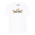Moschino T-Shirt Girocollo Tinta Unita con Orso per Bambino MUM04A BIANCO MOSCHINO 