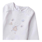 Sarabanda Shirt Girocollo Tinta Unita con Stampa per Neonata 3B703 BIANCO SARABANDA 