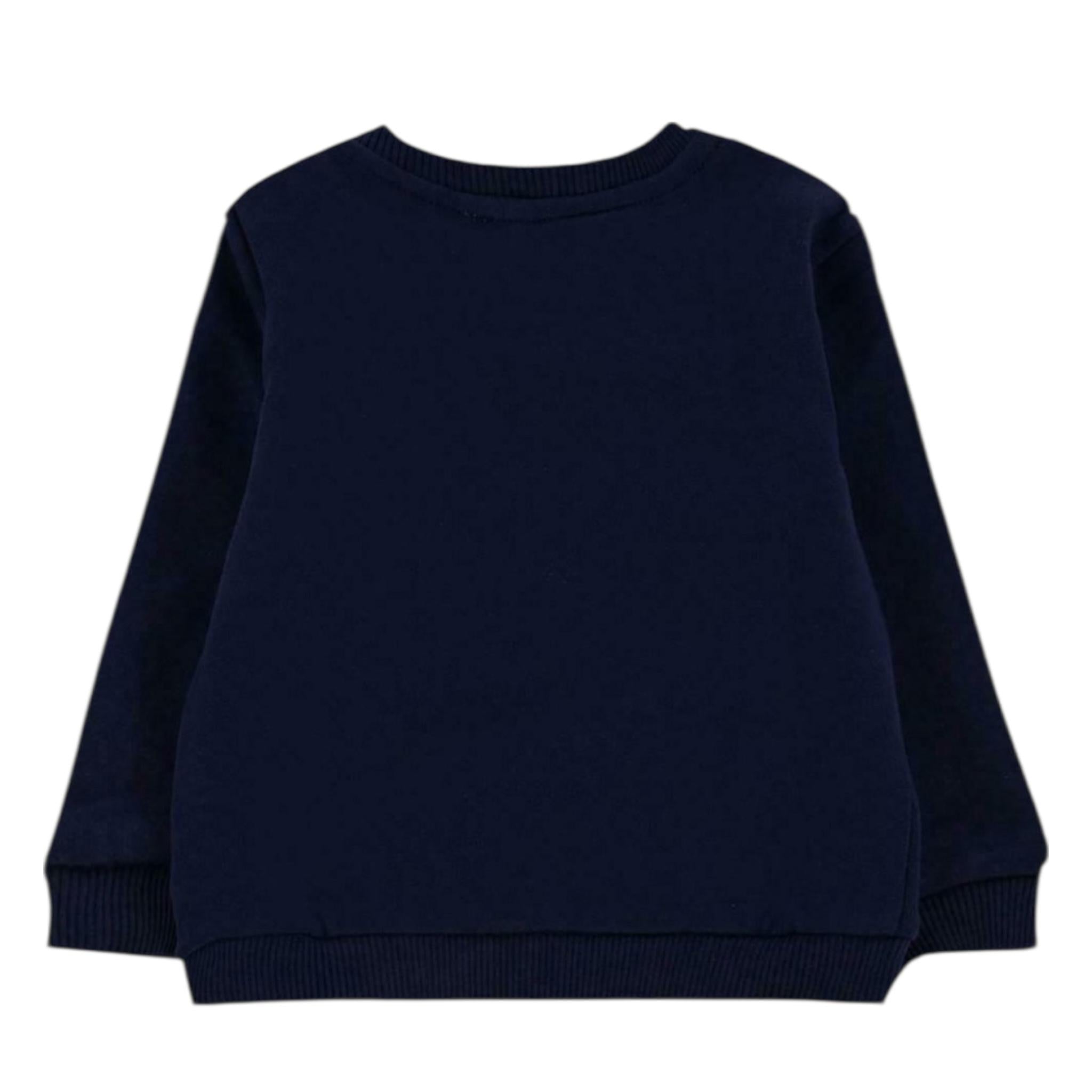 Moschino Felpa Chiusa Girocollo Tinta Unita con Stampe per Neonato MUF05U BLU MOSCHINO 