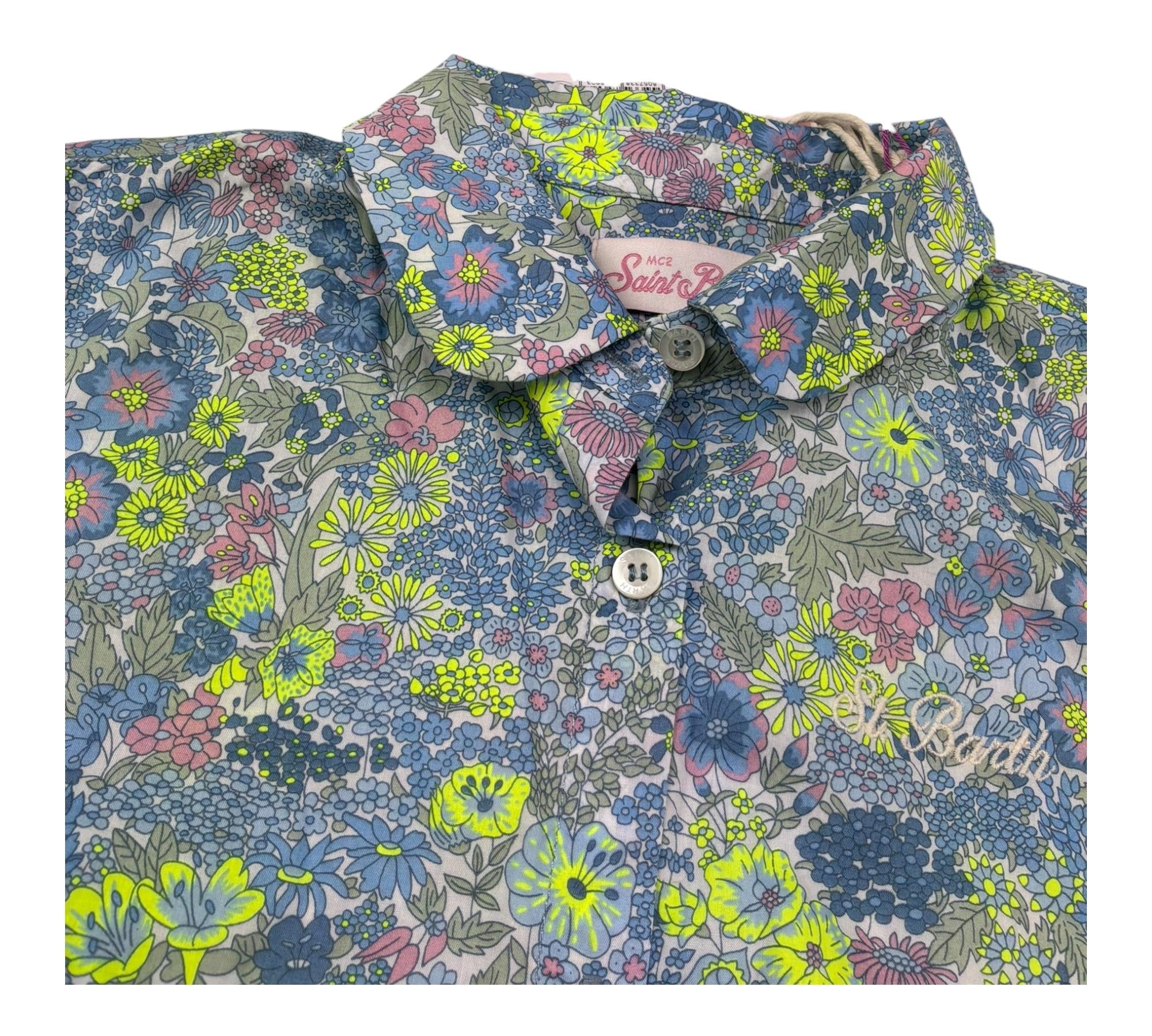 Saint Barth Abito Mezza Manica Stampa Fantasia Floreale per Bambina MSSS0001 BLU SAINT BARTH 