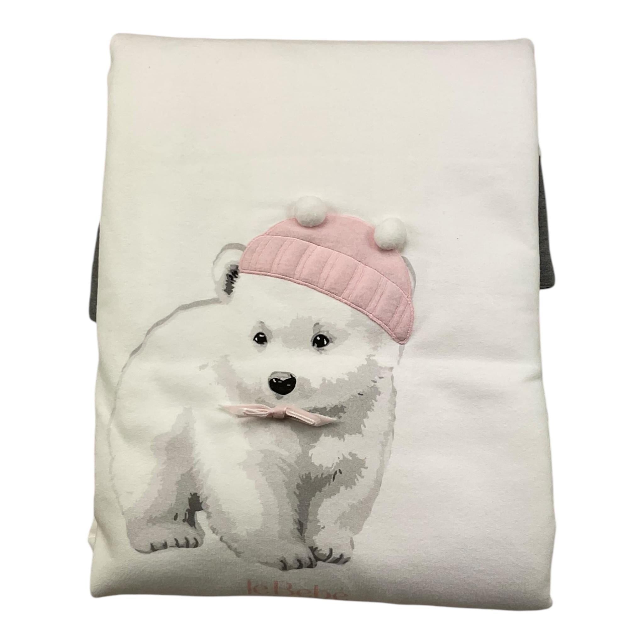 LE BEBE' coperta tinta unita con stampa e profili in contrasto Bianco per Neonata LBG6002 BIANCO LE BEBE' 