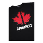 Dsquared2 T-Shirt Girocollo Tinta Unita con Stampa per Bambino DQ0702 NERO DSQUARED2 