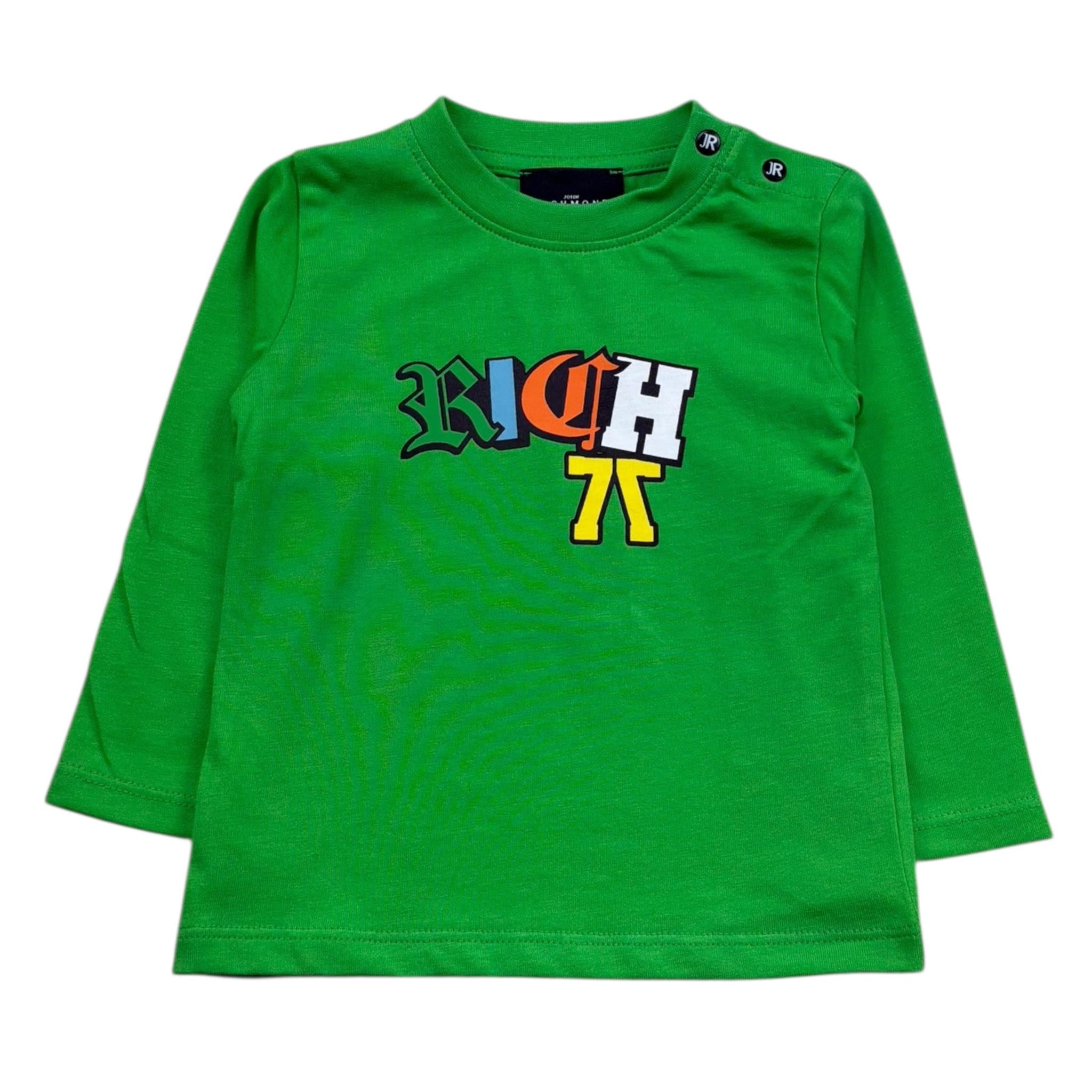 John Richmond Shirt Girocollo Tinta Unita con Logo per Neonato RIP26105TS VERDE JOHN RICHMOND 