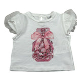 M+E' T-Shirt Girocollo tinta unita con Stampa Bianco per Neonata UE1856X BIANCO M+E' 