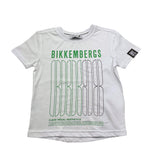 Bikkembergs T-Shirt Girocollo Tinta Unita con Stampa per Bambino BK3164 BIANCO BiKKEMBERGS 