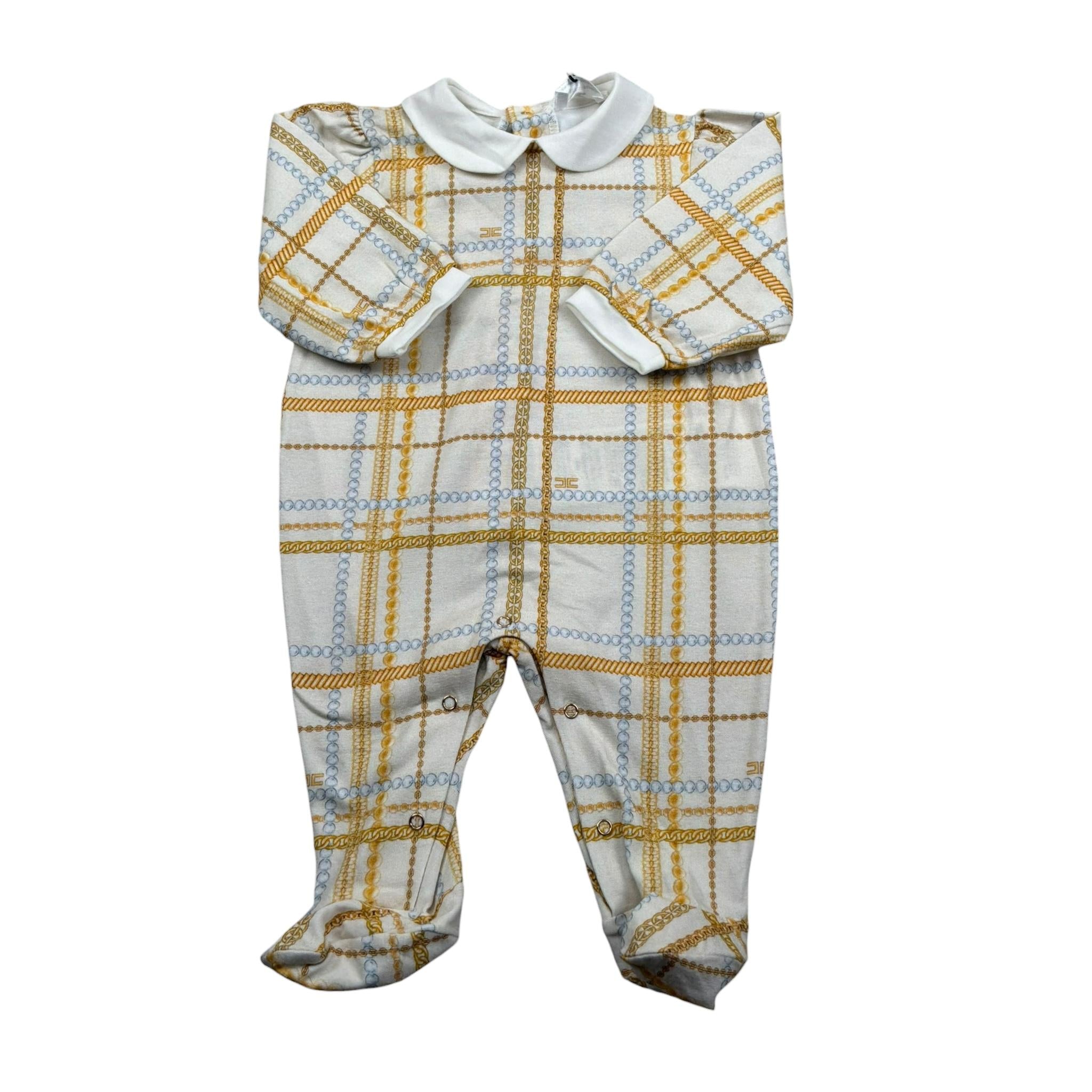 Elisabetta Franchi Tutina Manica Lunga Stampa Fantasia per Neonata ENTU61 PANNA ELISABETTA FRANCHI 