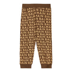 BALMAIN pantalone tuta tinta unita con stampe logo Beige per Bambino BT7Q40 BEIGE BALMAIN 
