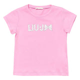 Liu Jo T-Shirt Girocollo Tinta Unita con Brillantini per Neonata KA5081NX ROSA LIU JO 