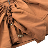 Fun & Fun Top Tinta Unita con Balze per Bambina FNJSH17103 MARRONE FUN & FUN 