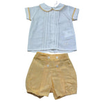 Le Bebe' Completo 2 Pezzi Bermuda--Camicia Bicolore per Neonato LBB5410 BIANCO/GIALLO LE BEBE' 