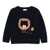 IL GUFO maglia girocollo tinta unita con ricami Blu per Neonato A24MA466EM220 BLU IL GUFO 