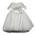 Raffaella Abito Cerimonia Tinta Unita Mezza Manica per Bambina CALLAS BIANCO RAFFAELLA 