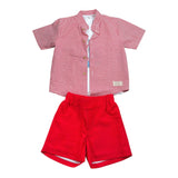 Valentina Bebes Completo 3 Pezzi T-Shirt-Camicia-Bermuda per Bambino LOVE128J ROSSO VALENTINA BEBES 